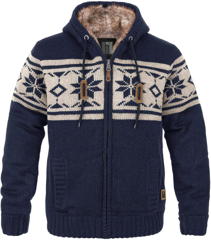 bw-online-shop Norweger Strickjacke Taylor mit Fell 5XL Navy, 5XL Navy