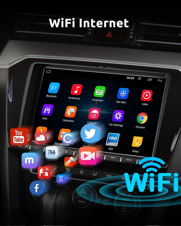 ESSGOO True 4+64G Wireless Autoradio 9 Zoll Bildschirm mit Carplay und Android Auto, Android15 Car R