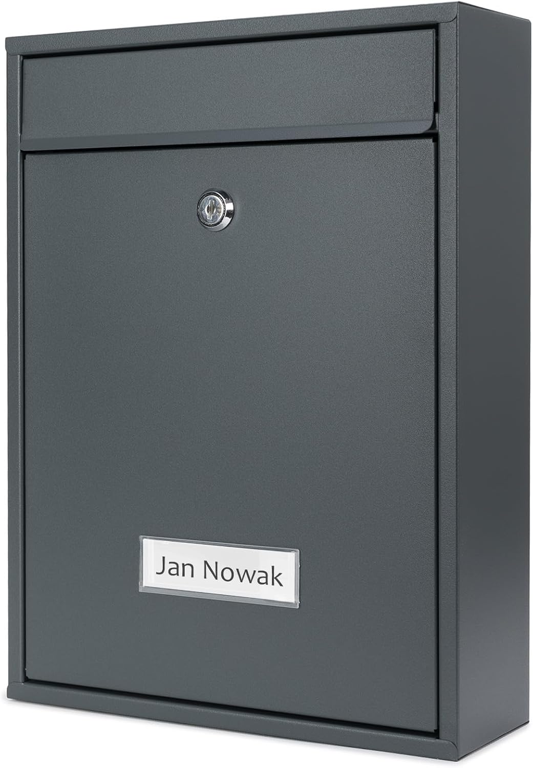 Verda Designer Briefkasten personalisiert 35 x 26 x 8cm, UV-Farbe, Edelstahl, inkl. 2X Schlüssel, Po