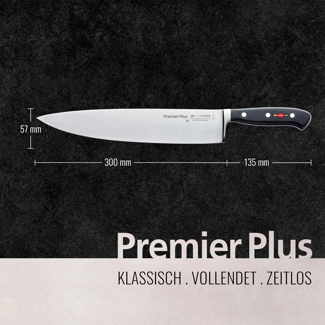F. DICK Premier Plus Kochmesser (Klingenlänge 30 cm, Kochmesser, Universalmesser, Küchenmesser, Härt