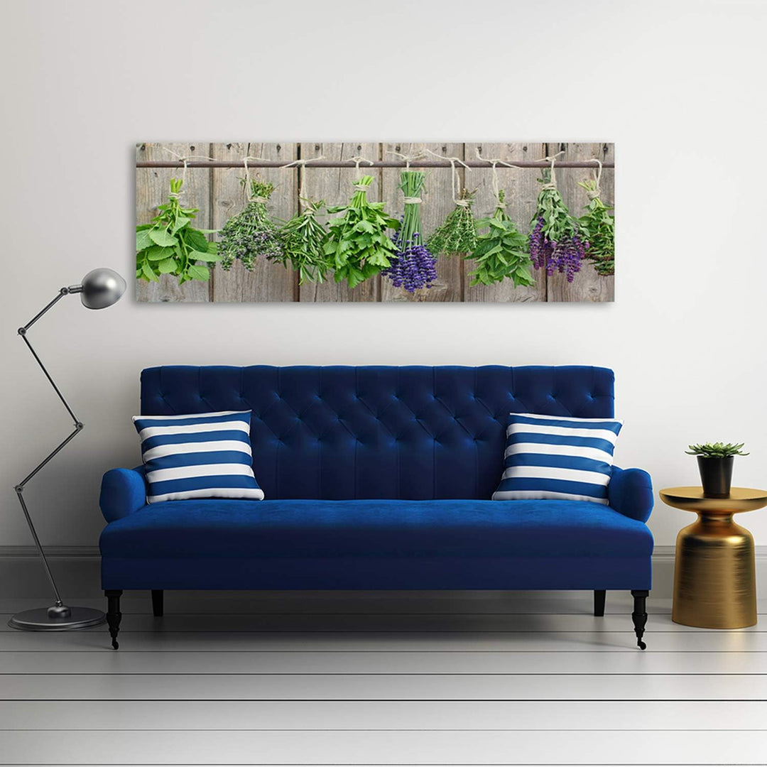 Feeby Bilder Kräuter Pflanzen 100x40 cm Wohnzimmer Schlafzimmer Büro Flur Küche Wandbilder Modern Bi