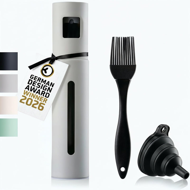 Schmidt & Kramer Ölsprüher I hochwertige Öl-Sprühflasche aus Edelstahl & Glas, für gesundes Kochen I