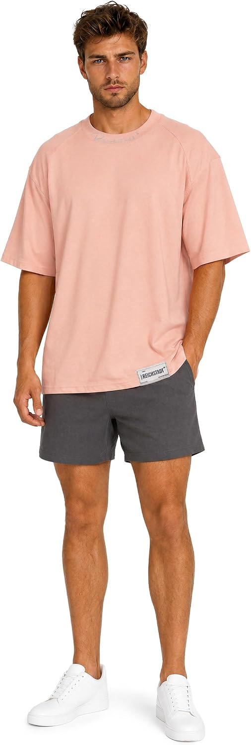 Reichstadt Modernes Oversized T-Shirt für Herren - Stylisches Basic mit Rundhalsausschnitt & Kurzen