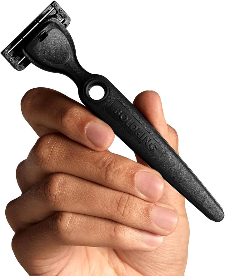 Boldking Bartpflege Set für Männer Regular - Rasierset mit Nassrasierer, 2 Stück Rasierklingen, Rasi
