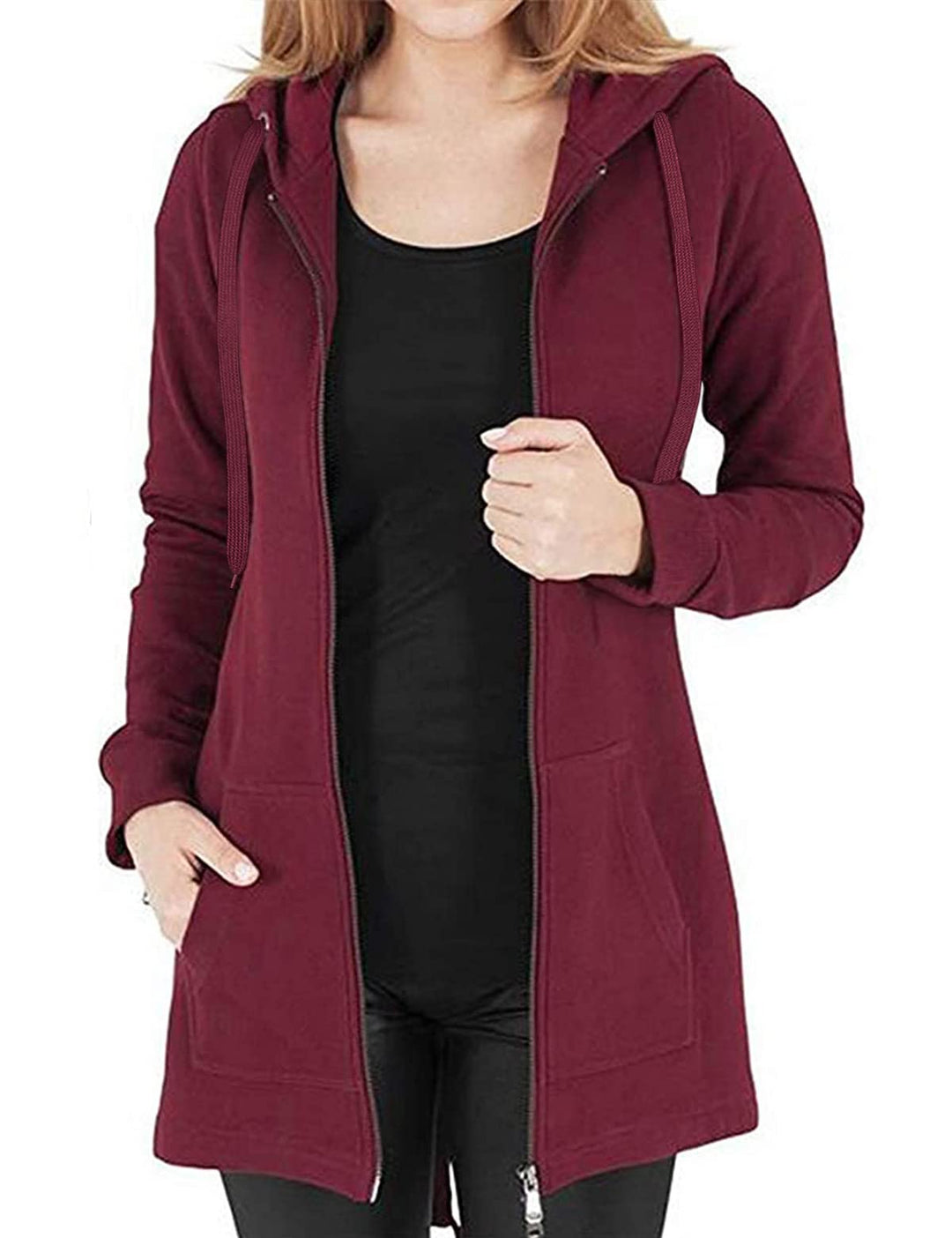 CMTOP Damen Sweatjacke Hoodie Kapuzenpullover mit Zipper Sweatshirt Jacke Langarm Pullover Kapuzenpu