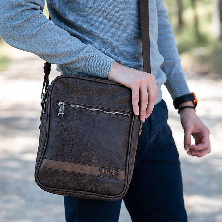Lois - Umhängetasche Herren Klein mit verstellbarem riemen - Herren Umhängetasche Klein hergestellt