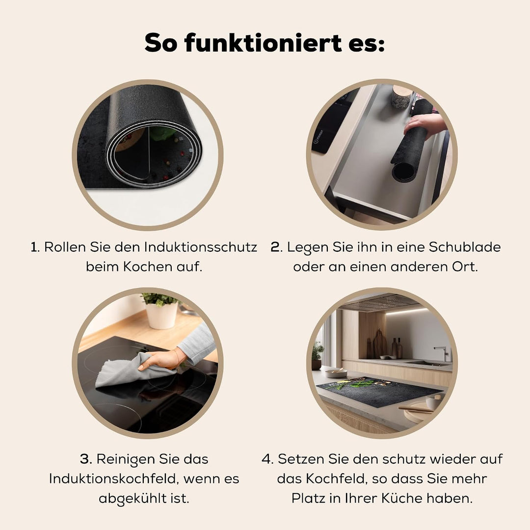KitchenYeah© Herdabdeckplatte Einteilig Ceranfeld Abdeckplatte für | 83x51 cm - Induktionsschutz Cer