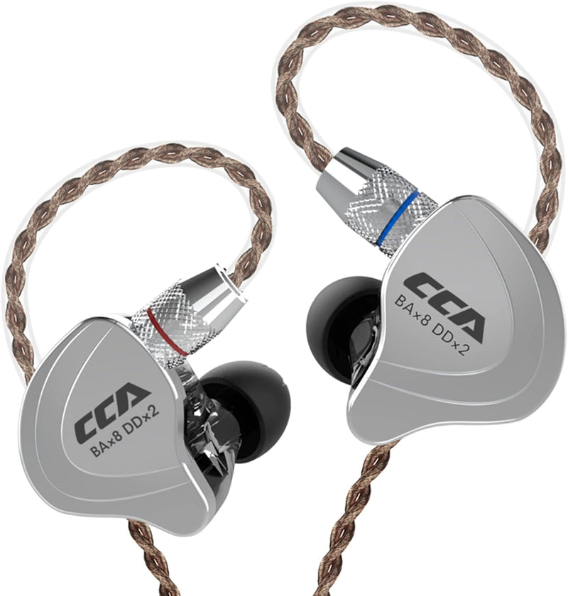 CCA C10 Hybrid-Treiber-In-Ear-Kopfhörer, HiFi-Stereo-Ohrhörer, leistungsstarker Bass, Sport-Headset