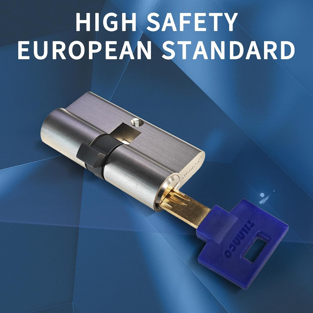 Massiver Schliesszylinder gleichschliessend 2er Set 30/40 Zylinderschloss Messing mit 10 Schlüssel -