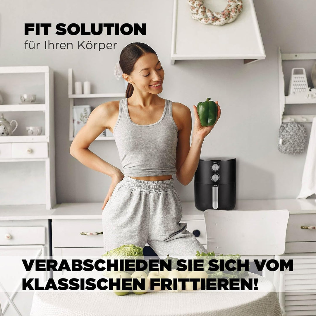 Rosmarino Infinity Essential - Effiziente 3L Heissluftfritteuse, Airfryer & Elektrogrill, Heissluftf
