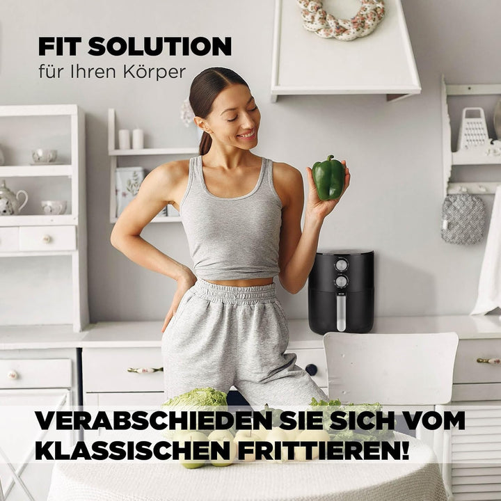 Rosmarino Infinity Essential - Effiziente 3L Heissluftfritteuse, Airfryer & Elektrogrill, Heissluftf