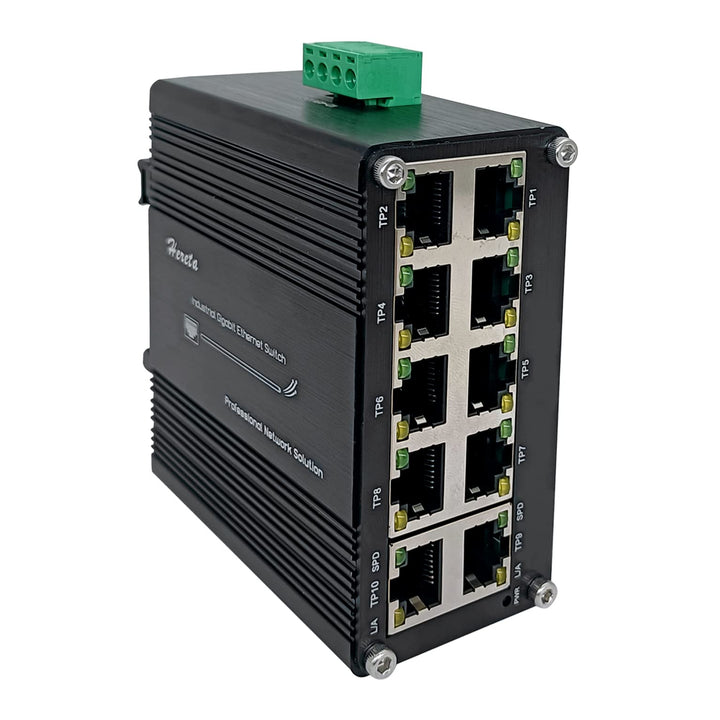 Gehärteter industrieller Gigabit-Ethernet-Switch, 10-Port, 10/100/1000T, RJ45, mit Auto-MDI/MDI-X-Fu