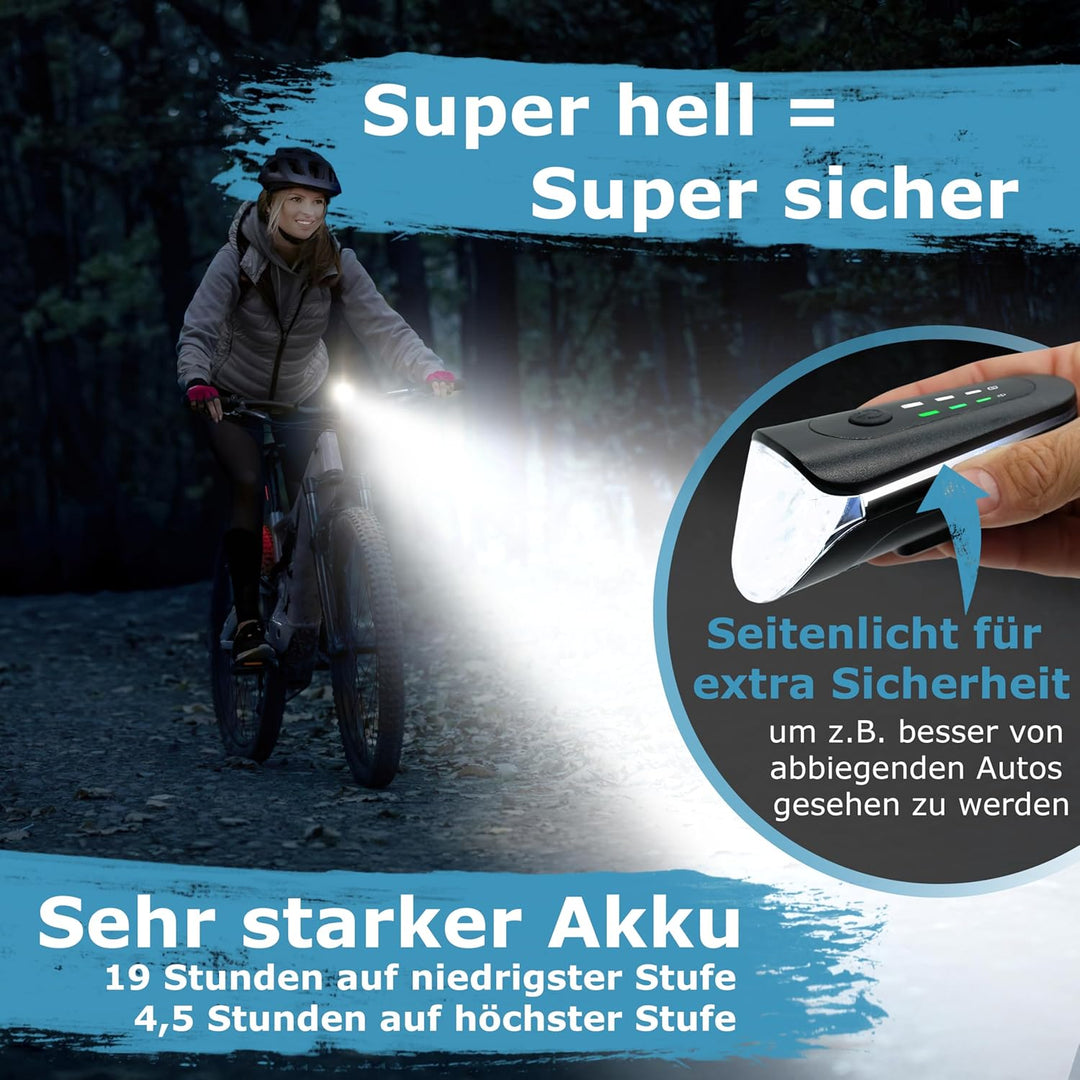 WIDDER Fahrradlicht Set Vorne und Hinten [StVZO zugelassen, extrem hell 170 Lum] – Fahrrad Licht USB
