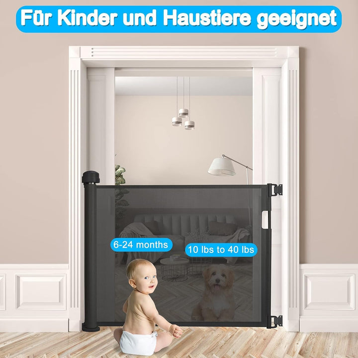 LZQ Türschutzgitter Treppenschutzgitter Roll für Babys und Haustiere, 0-150cm, 87 cm Hoch Baby Abspe