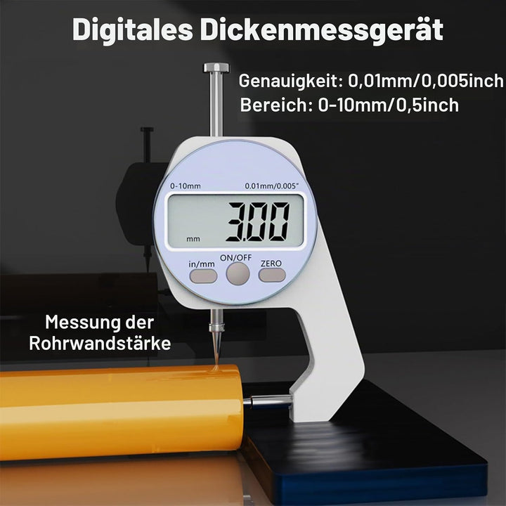 LiebeWH Dickenmesser 0-10 Mm Bereich LCD-Bildschirm Digitalanzeige Gekrümmte Spitze Mini-Dickenmesse