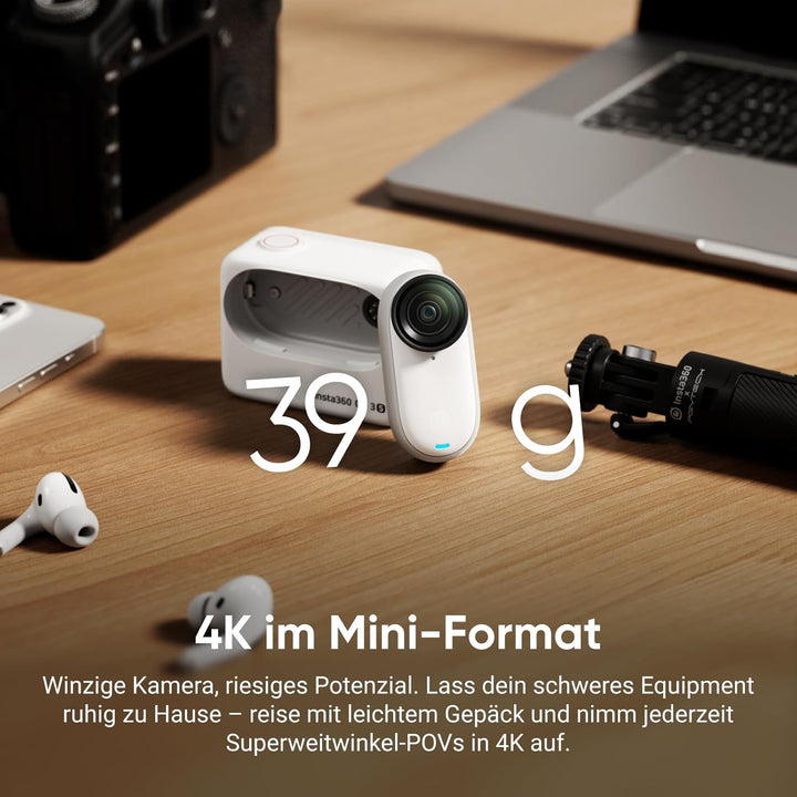 Insta360 GO 3S 128 GB - Tragbare 4K Mini-Kamera, Freihand-POVs, Überall anbringbar, Stabilisierung,