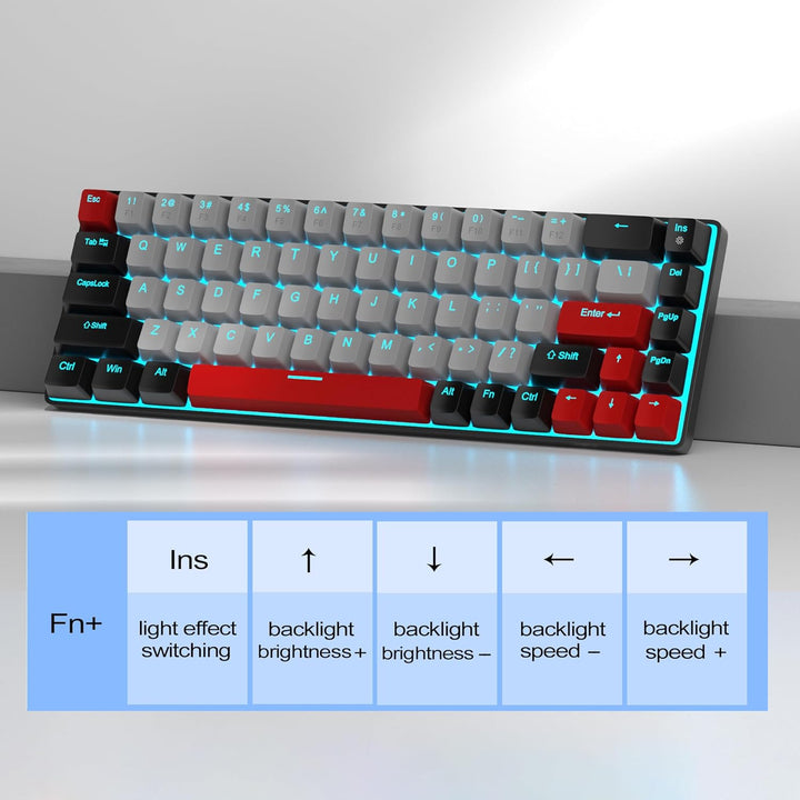MageGee MK-Box Tragbare 60 % mechanische Gaming-Tastatur, blaue LED-Hintergrundbeleuchtung, kompakte