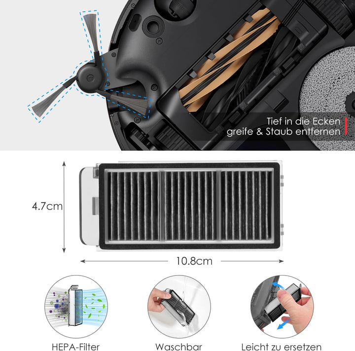 Zubehörset für dreame L40s Pro Ultra/X50 Ultra Complete/L50 Pro Ultra, 4*Staubbeutel 4*Mopp Wischpad