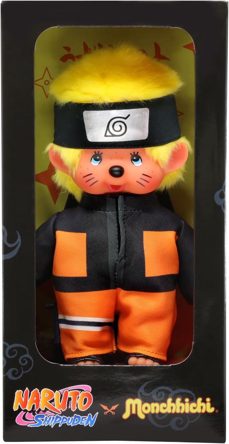 BANDAI - Monchhichi - Kuscheltier Monchhichi Naruto Shippuden - Ikonisches Affenkuscheltier der 80er