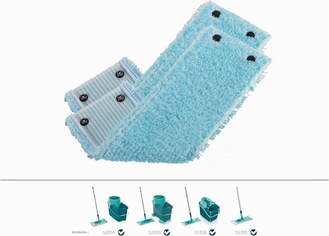 Leifheit Original 2er Set Wischbezug CLEAN Twist M super Soft 33 cm für Sensible Böden, mit Spezialf