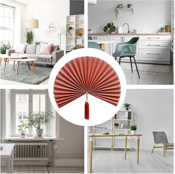 ChumDecor Fächer-Wanddekoration, japanische chinesische Wandfächer-Dekoration, Boho-Kopfteil zum Auf