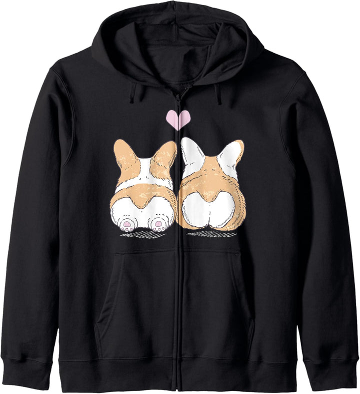 Trendy Corgi Cuddle And Love Poster Kapuzenjacke