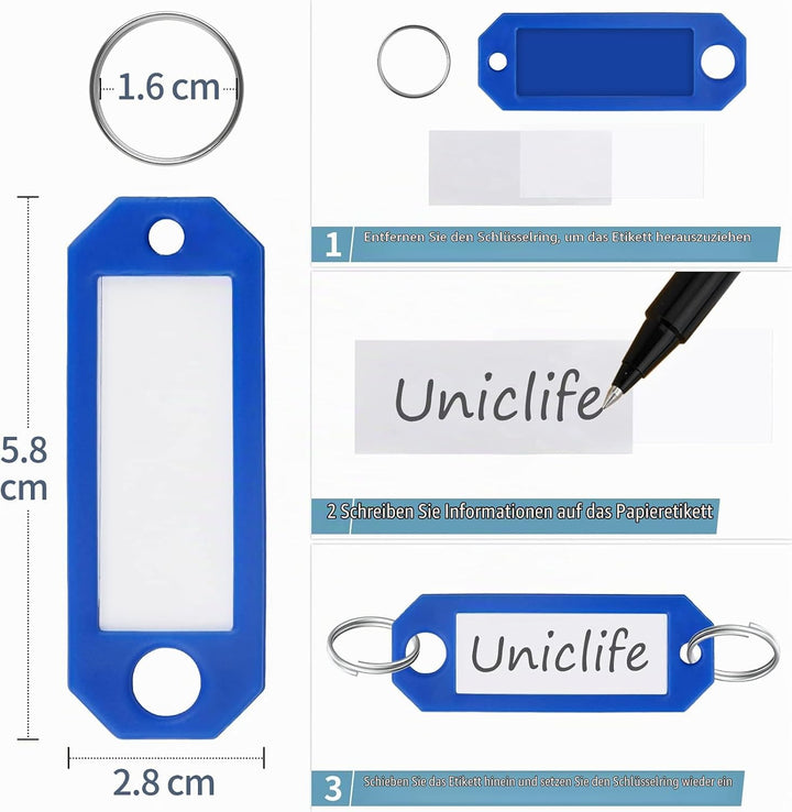 Uniclife 28-Schlüssel Schlüsselschrank mit 2 Aufschliessungsschlüsseln Schlüssel-Organisator Schwarz