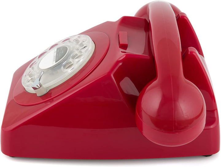 GPO 746ROTARYRED Retro Telefon mit Wählscheibe im 70er Jahre Design