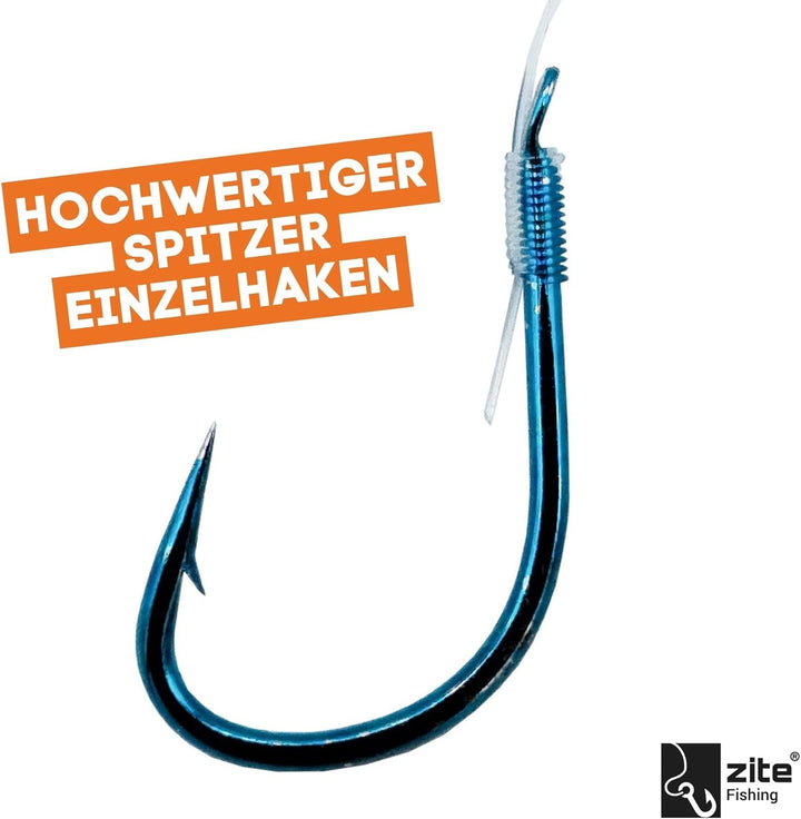 Zite Fishing Forellen Angelset | Teleskoprute 240cm + Angelrolle Bespult mit Ersatzspule + Vorfach-H