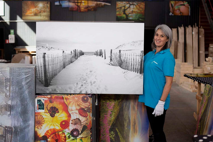 Startonight Leinwandbilder Schwarz und Weiss Zum Strand, Doppelansicht Überraschung Modernes Dekor K