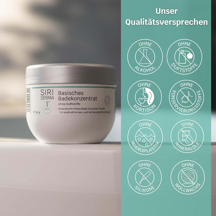 SIRIDERMA Basisches Badekonzentrat | Basenbad ideal als Vollbad, Fussbad und basische Waschung | Auc