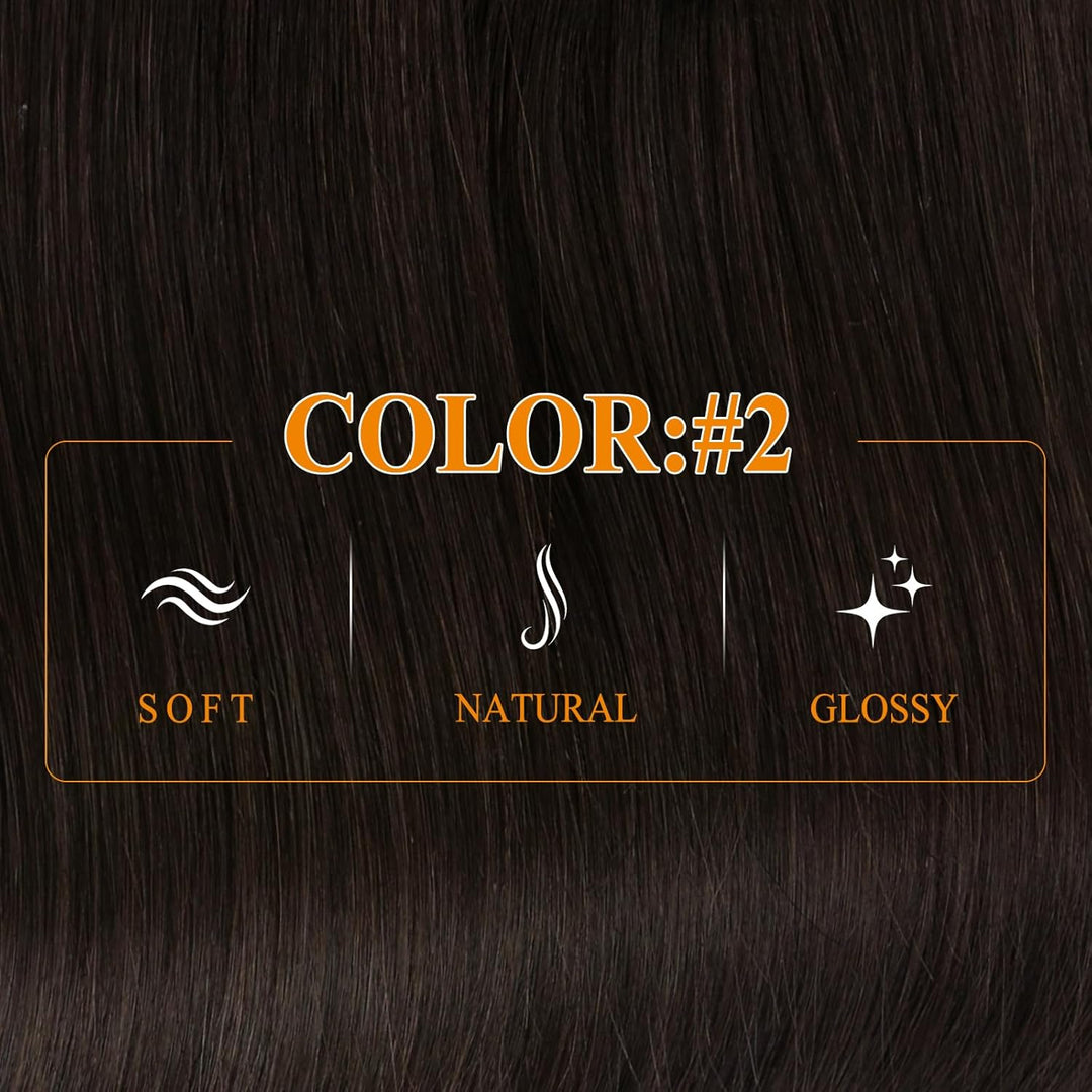 Easyouth Invisible Secret Wire Extensions Echthaar Dunkelbraun Extensions Echthaar mit Draht Dunkels