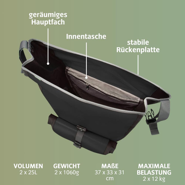 VAUDE Aqua Back Plus - Fahrradtasche - 2 Hinterradtaschen (2x24L) - wasserdicht - Made in Germany Pa