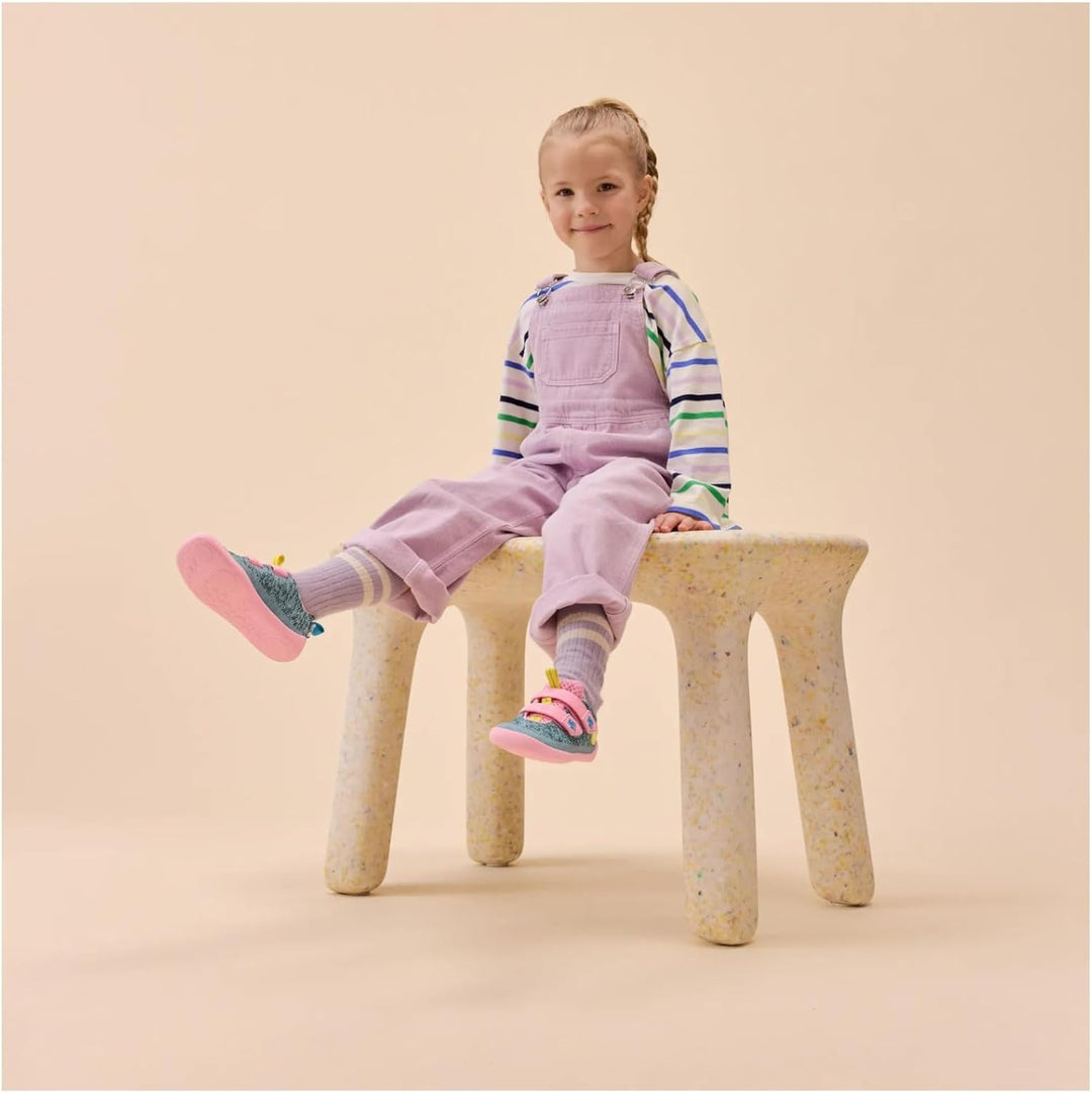 Affenzahn Halbschuh Knit Happy mit Klettverschluss, Vegan, rutschfest, Flexibel, Reflektierend, beso