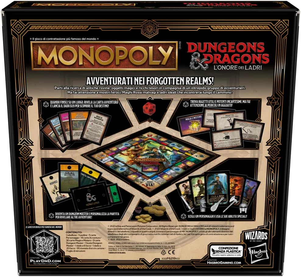 Monopoly, Dungeons & Dragons: The Ehre der Dieves, Spiel für 2-5 Spieler, ab 8 Jahren