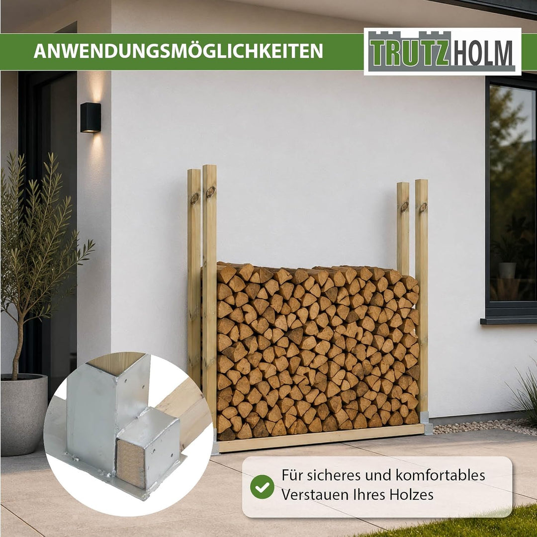 2x Holzstapelhilfe Feuerverzinkt Stapelhilfe Holzstapelhalter Brennholz Kaminholz Gestell