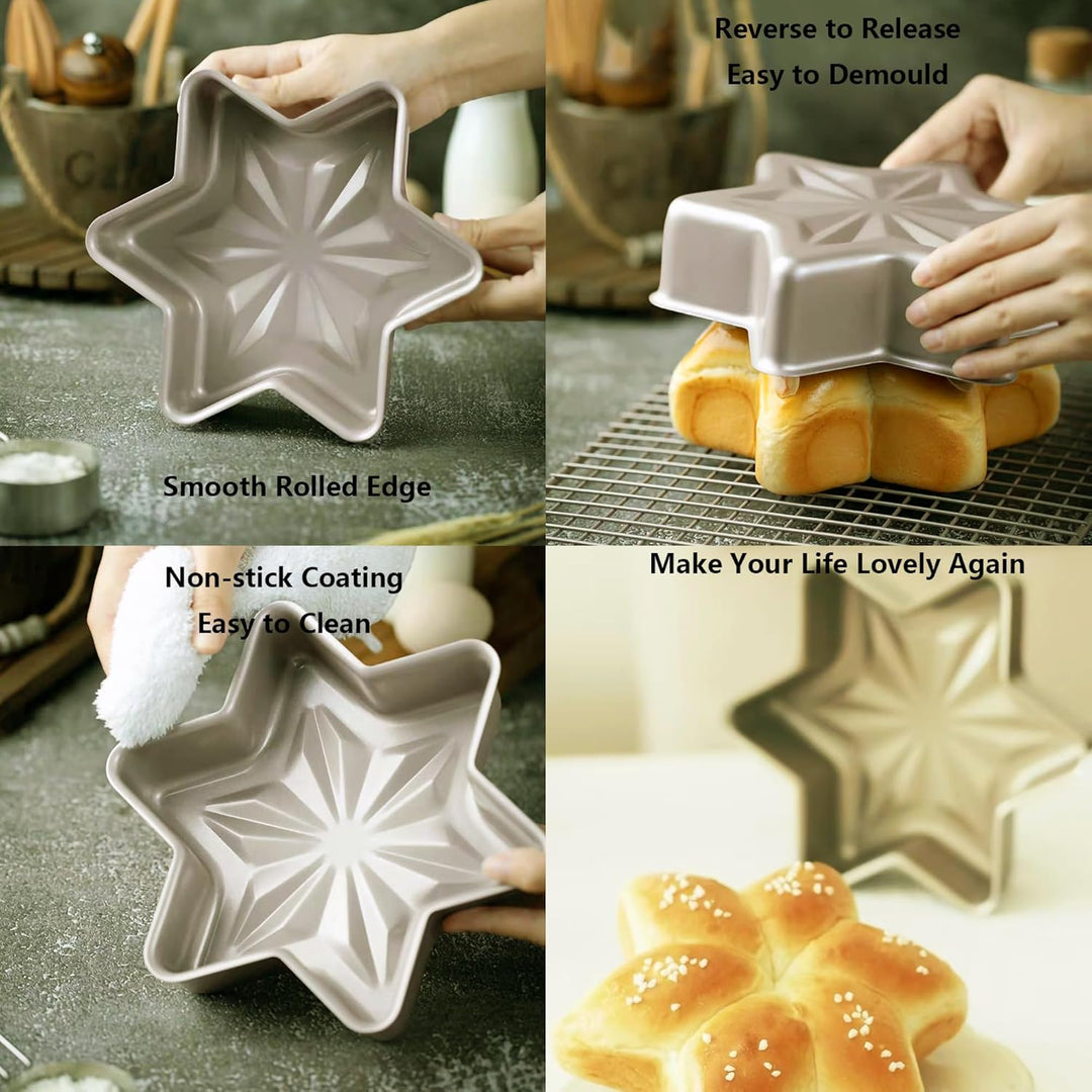 Schneeflocke sechseckiger Stern Glücksstern Käse Mousse Kuchen Brot Form Kreative Backform Antihaft