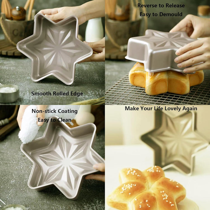 Schneeflocke sechseckiger Stern Glücksstern Käse Mousse Kuchen Brot Form Kreative Backform Antihaft