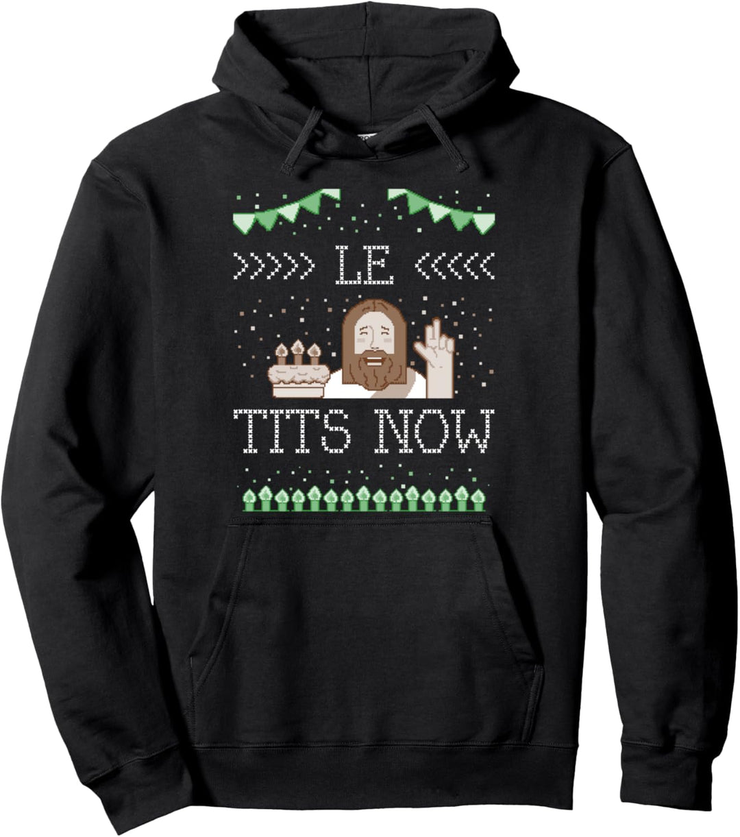 Le Titsnow Le Tits Now Ugly Christmas Let It Snow Pullover Hoodie