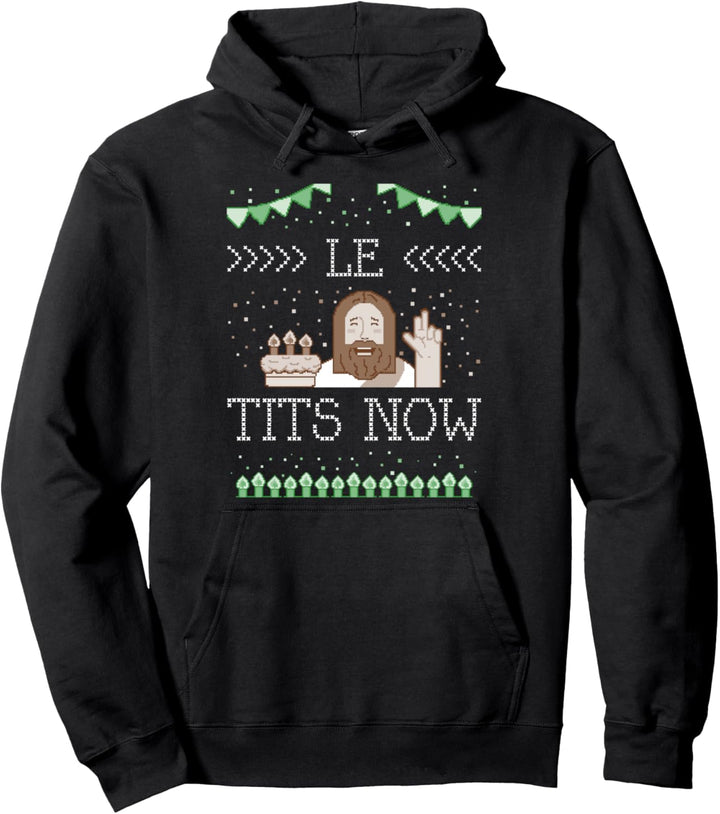 Le Titsnow Le Tits Now Ugly Christmas Let It Snow Pullover Hoodie
