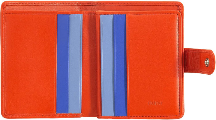 DUDU Damen Geldbörse aus echtes Leder, kleines Leder RFID-Kartenetui mit Reissverschluss, Münzfach,