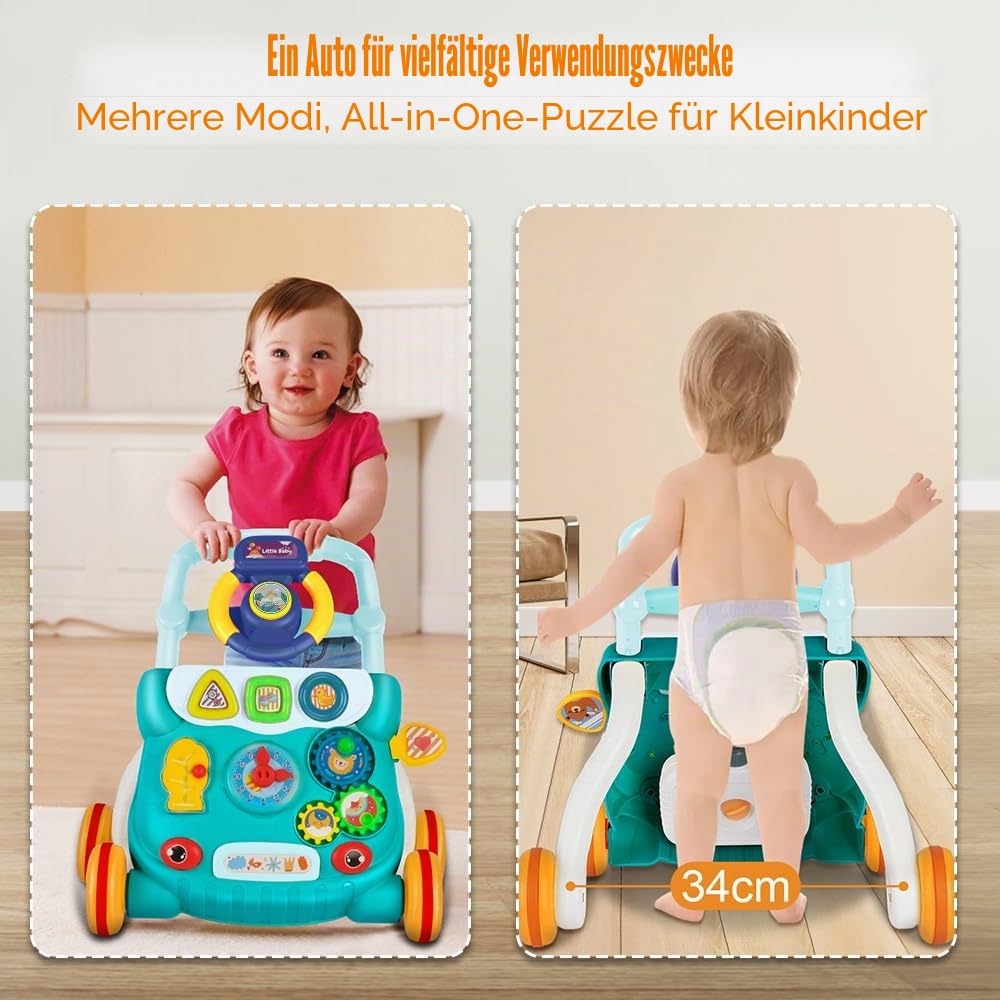 Lauflernhilfe für Babys, Laufwagen, Lauflernhilfe für Babys mit Musik-Player, stossdämpfendes Rad, G