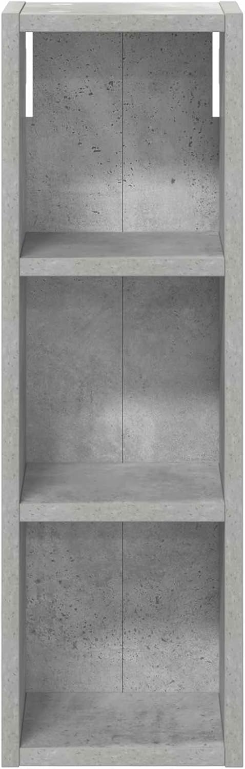 vidaXL Badezimmer-Wandschrank mit Regal Betongrau 20 x 16 x 62,5 cm, Moderner Badschrank, rechteckig