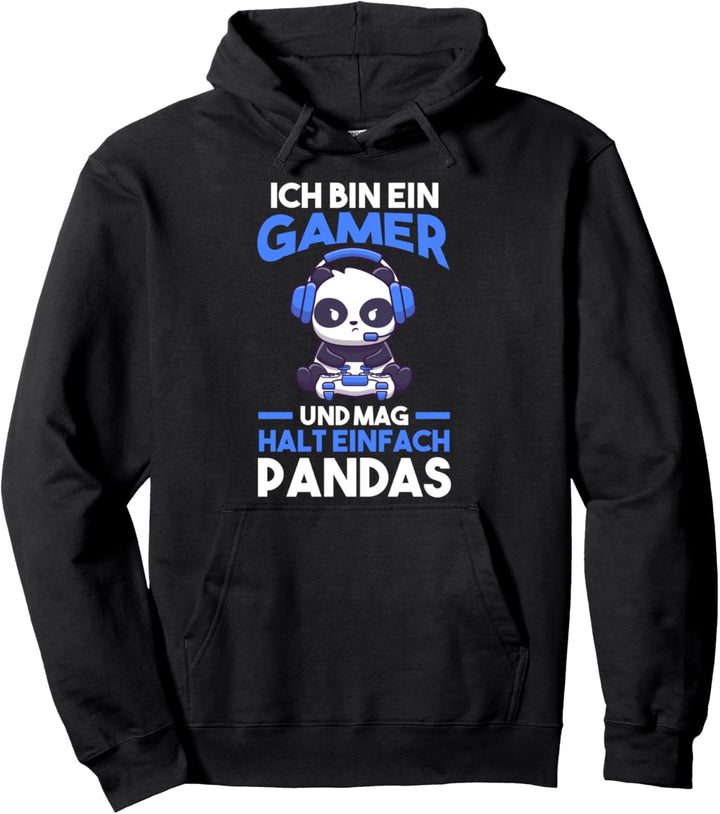 Gamer Panda Gaming Zocken Zocker Panda Pullover Hoodie