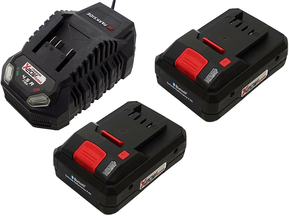 Parkside® 1x 20V 4,5A Ladegerät + 2X 4Ah Smart Akku - passend für die Serie X20V Team