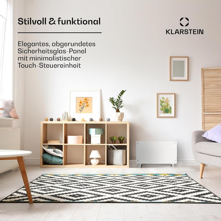 Klarstein Elektroheizung, Konvektor-Heizung Freistehend oder Wandmontage, Mobile Energiesparend, Lei