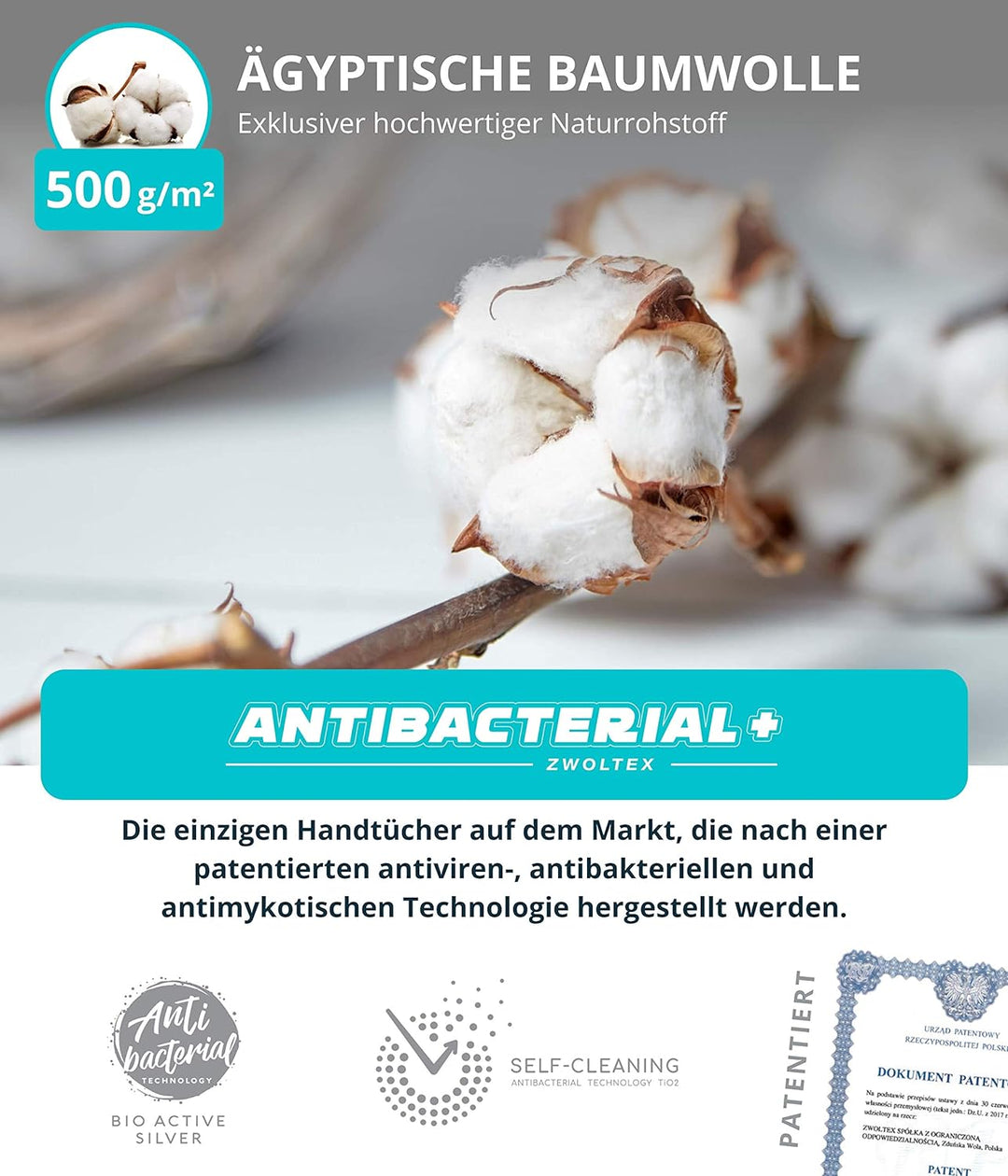ZWOLTEX Himmlisch weiche Handtücher aus 100% Ägyptischer Baumwolle I Made IN EU I Gästehandtücher Ul