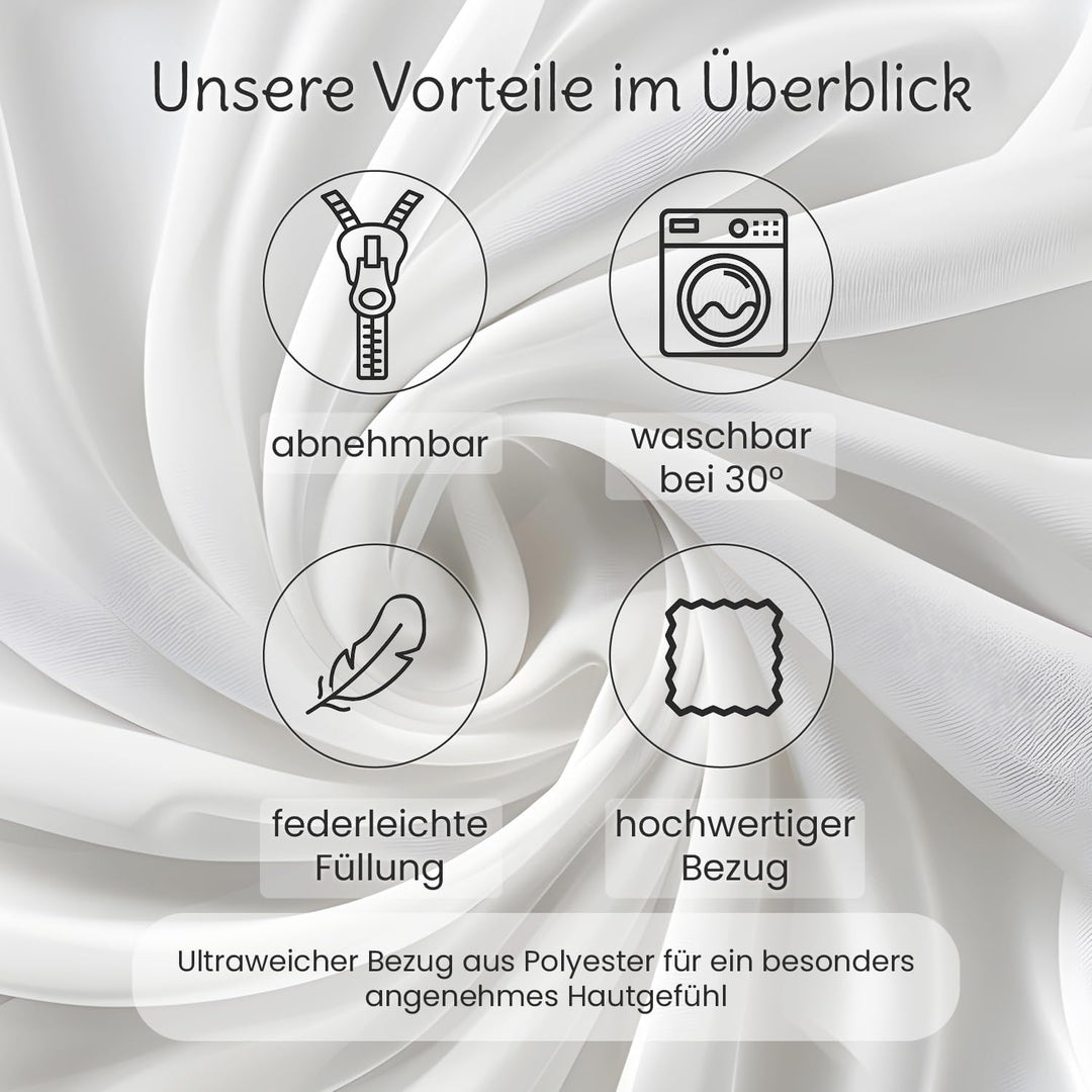 maxVitalis Schwangerschaftskissen in ergonomischer U Form, Stilkissen mit abnehmbarem und waschbarem