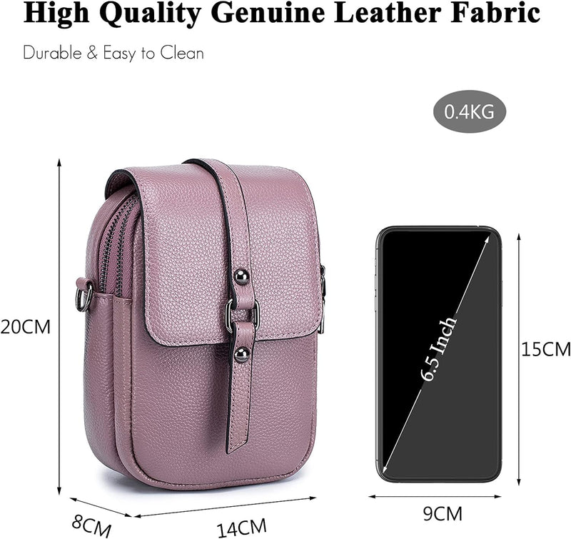 FANDARE Crossbody Tasche Damen Handy Umhängetasche Handtaschen Leder Schultertasche Frauen Handytasc