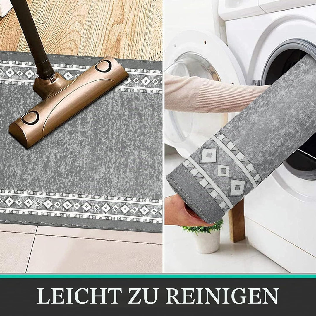 Enyhom Lang Teppich Läufer 66 x 240 cm Waschbar rutschfest Läufer Flur Teppich Küchenläufer dauerhaf